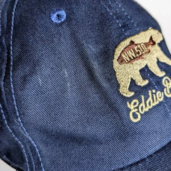 Eddie Bauer NWT Dad Hat One Size Blue Embroidered Bear Logo Baseball Cap - Picture 4 of 8